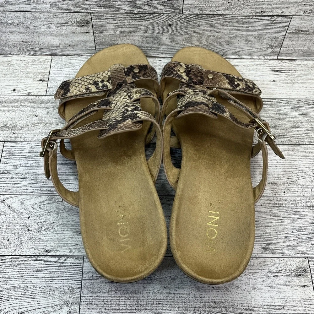 Vionic‎ Radia 381 Wedge Sandal Snakeskin Print Women Size 8 US